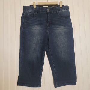 Angel's Dark Blue Sculpting Crop Jeans Size 14